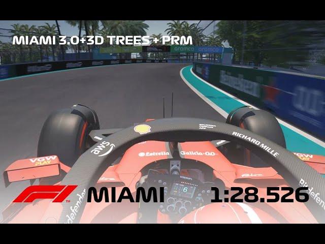 pyyer miami 3.0+ 3d tree prm upgrade is amazing |  f1 2023 onboard | assetto corsa
