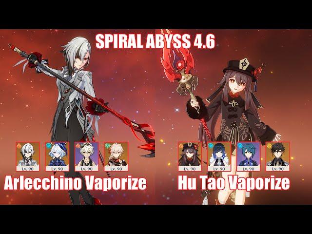 C0 Arlecchino Vaporize & C0 Hu Tao Vaporize | Spiral Abyss 4.6 | Genshin Impact