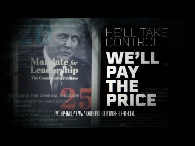 "Control" -  Harris-Walz ad attacks Trump's Project 2025