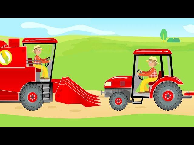 Tractor and Combine Harvester & Agricultural Machinery for Kids | Harvest - Traktor i Kombajn