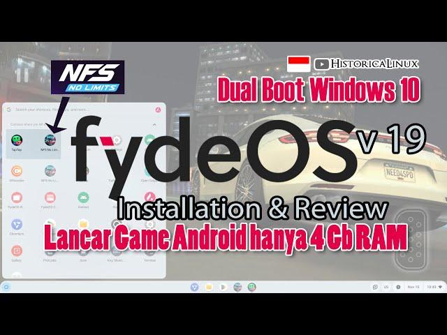 Fyde OS v19 | Linux Distro for Android Emulator Teringan | 4 Gb RAM Dual Boot Windows 10