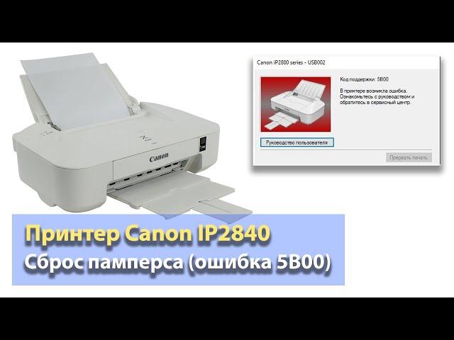 Сброс памперса (ошибки 5B00) на Canon iP2840