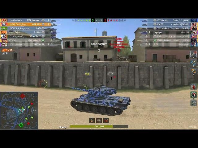 AMX 50B/Leopard 1 - World Of Tanks BLitz replay