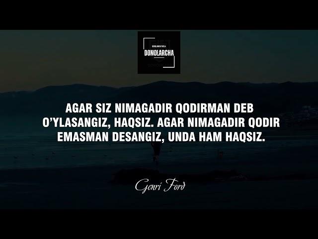Buni ko'pchilik bilmaydi..        Genri Fordning gaplari