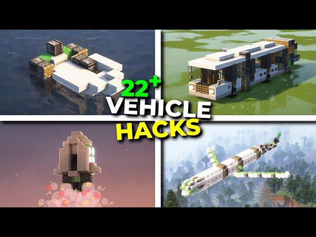 MINECRAFT 22 Working Vehicle Hacks (Water,Space,Land,Air)