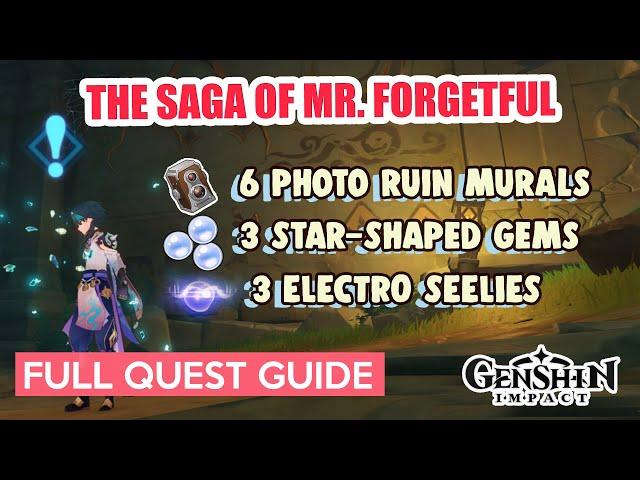 How to: ALL 3 Star-Shaped Gems Locations | Take a photo of the ruin murals | Genshin Impact