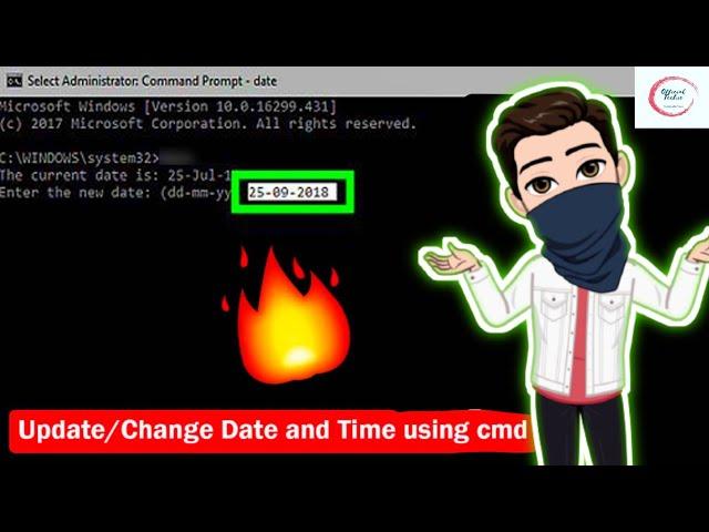 How to change/update Time and Date using Command Prompt?  | Time setting using cmd 