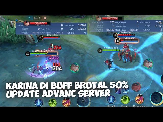 UPDATE ADVANCE SERVER KARINA DI BUFF BRUTAL, BUG JULIAN, RUBY NERF - MOBILE LEGENDS