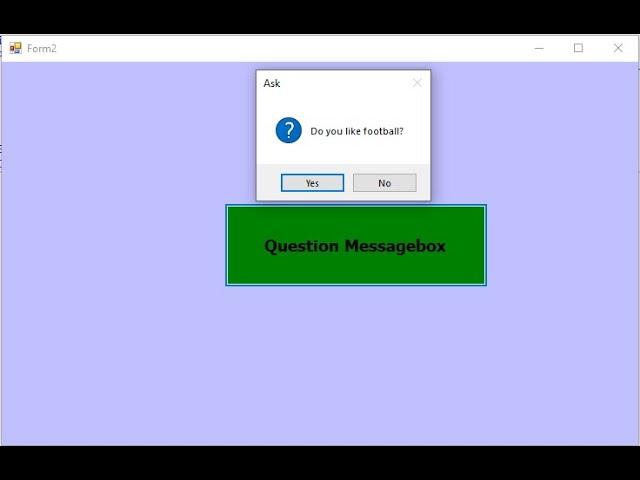 Programming in Visual Basic.NET: using If with Question messagebox and default button in VB. net