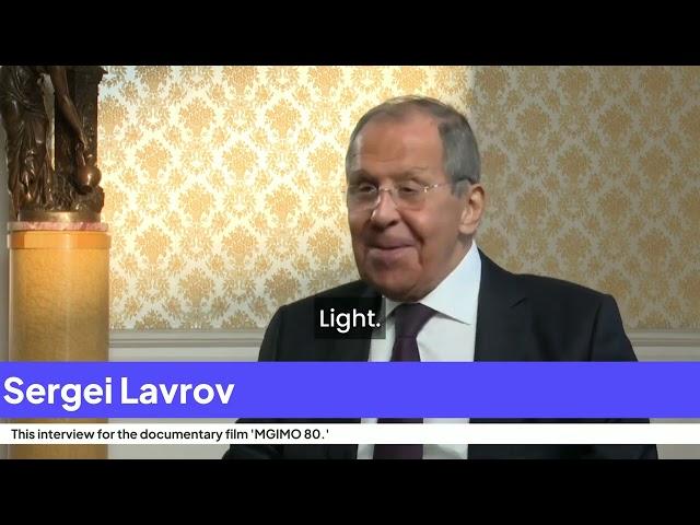 Sergey Lavrov Reveals His MGIMO Journey, Diplomacy and the Future of International Relations