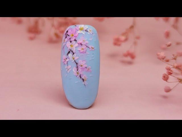 Delicate nail design in a few minutes Japanese Sakura blossom | Nail art | Дизайн нігтів Сакура