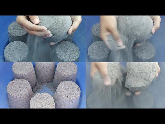 ASMR: Super soft dusty Gritty Sand Cement big blocks Dry Crumblevery satisfying asmr