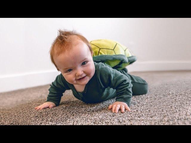 NiKO LEARNS TO CRAWL - new Family Night routine with baby brother 