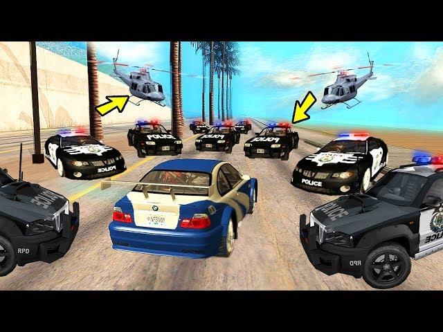 УГНАЛ BMW M3 GTR И УСТРОИЛ ПОГОНЮ ОТ ГЛУПЫХ КОПОВ В GTA SAN ANDREAS MOST WANTED