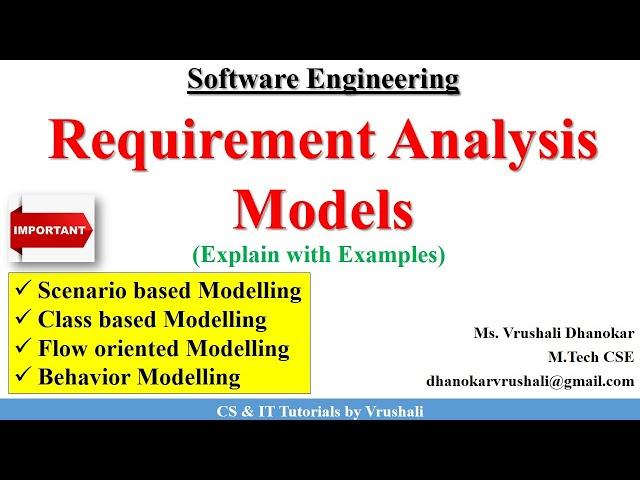 SE 19 : Requirement Models | Use Case | Activity | Class | Data Flow | State Diagrams