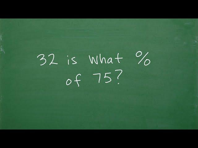 32 is what PERCENT of 75? Let’s solve the percent problem step-by-step….