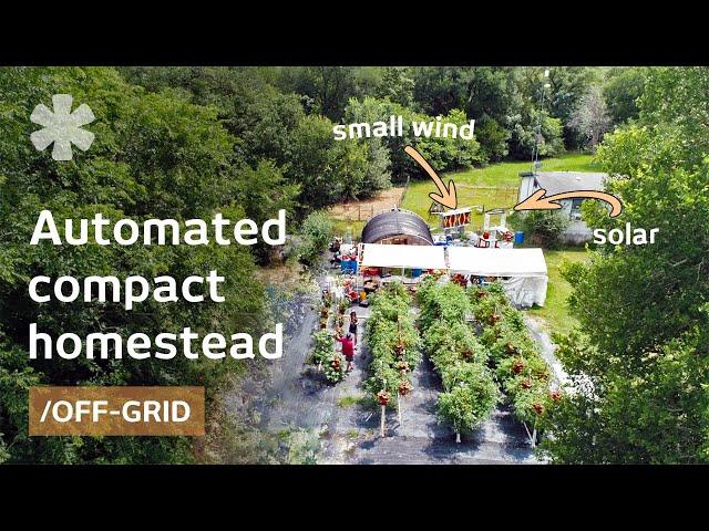 Mad scientist's homestead is parking size, off-grid system