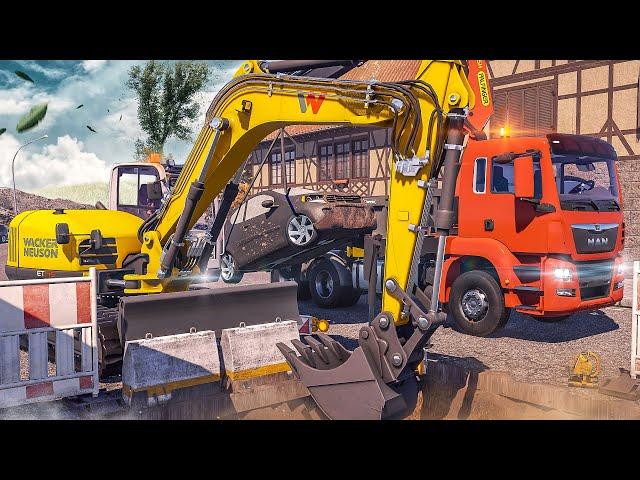 Bau Simulator #1: Sturmschäden: Kanal reparieren und Generatortransport | CONSTRUCTION SIMULATOR