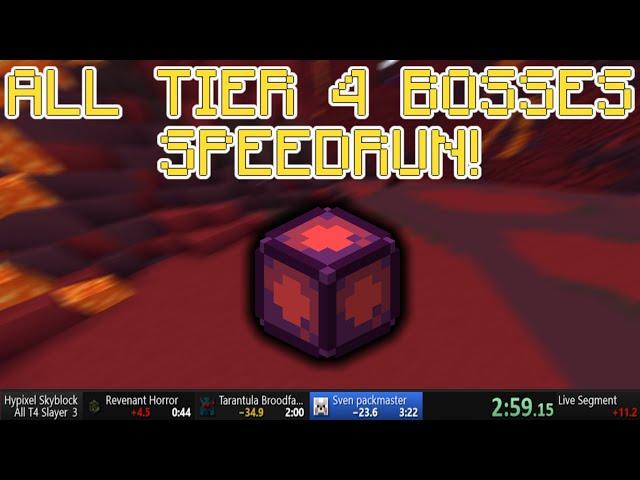 (Former #1 Record) ALL TIER 4 SLAYER SPEEDRUN! - Hypixel Skyblock