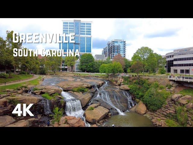 Downtown Greenville, South Carolina | Walking tour | 4K