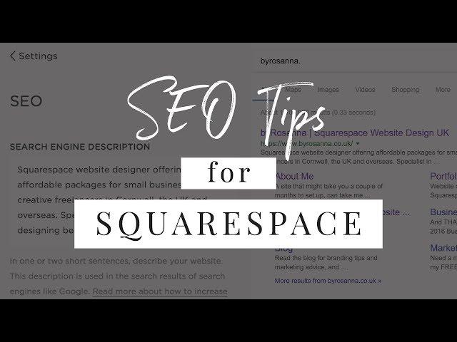 SEO FOR SQUARESPACE (Optimise Your Squarespace Website) | byRosanna Design