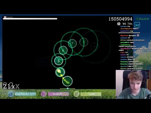 Tommyinnit gets 727 pp in osu!