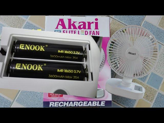 ENOOK 18650 3600mAh and Akari Fan Longer Lasting Power