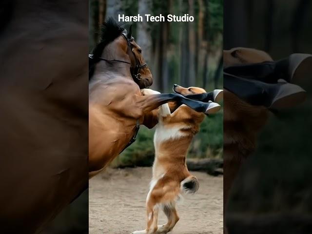 Horse vs dog deadly fight #trending #wildlifeentertainment #wildanimals #animallife #animals #lion