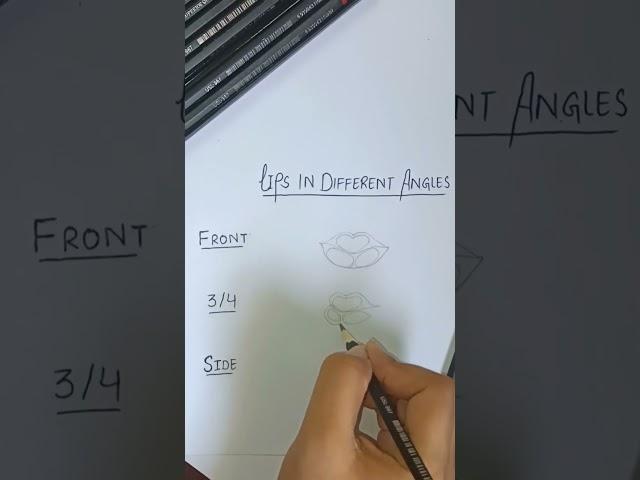 How to draw lips in different angles 