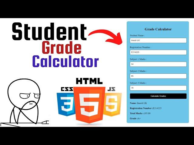 Student Grade Calculator Using Html CSS Javascript | Imesh LK