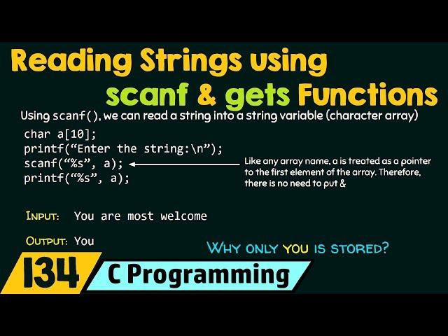 Reading Strings using scanf and gets Functions