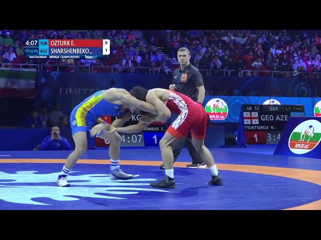 1/2 GR - 55 kg: E. OZTURK (TUR) v. Z. SHARSHENBEKO (KGZ)
