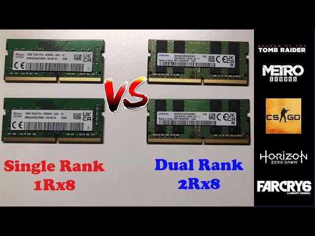 Single Rank vs Dual Rank Memory in a Gaming Laptop | Comparing Benchmark Results in Five Games