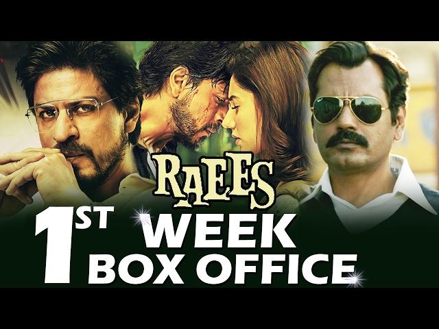 Shahrukh's RAEES - 1st WEEK DAY-WISE COLLECTION - BOX OFFICE