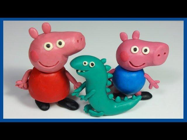 Лепим Свинку Джорджа из пластилина. Мультик. Свинка Пеппа. Peppa Pig in plasticine.