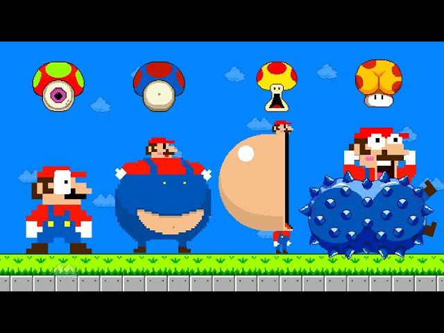 Mario All Powerups in New Super Mario Bros. Wii (ALL EPISODES) | Game Animation