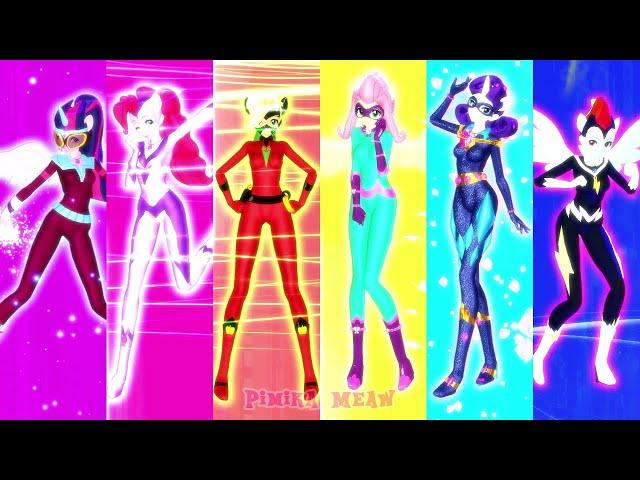 【MMD】Equestria Girls  Power Ponies Transformations「FANMADE」