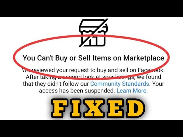 Fix You Can't Buy or Sell Items on Marketplace Facebook Problem Solved 2023