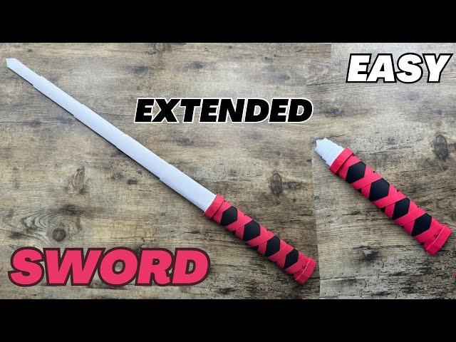 EXTENDED SWORD ORIGAMI WORLD EASY TUTORIAL | DIY PAPER SWORD ORIGAMI PORTABLE SWORD FOLDING CRAFTS