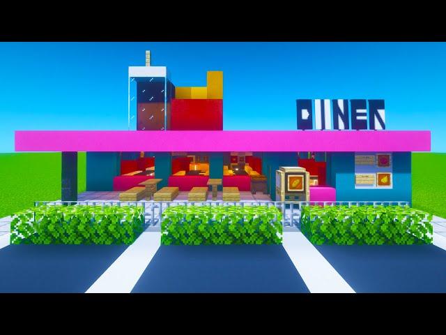 Minecraft Tutorial: How To Make A Diner "2021 City Build"