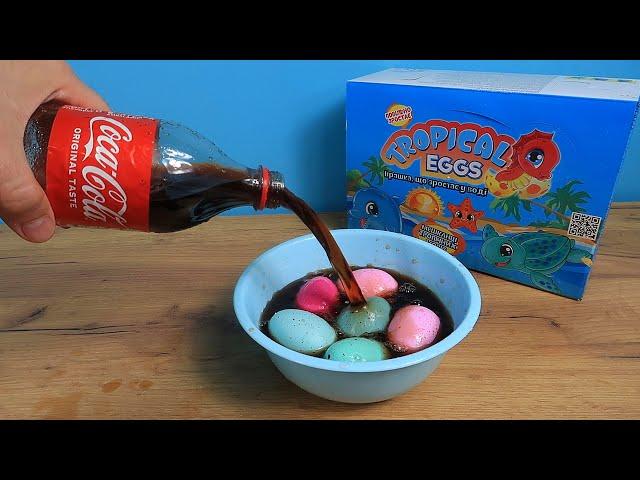 Poured Coke and Regretted It! Toys in Eggs Growing in Water