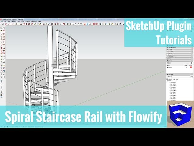 Creating a Spiral Staircase Rail with Flowify - SketchUp Extension Tutorials