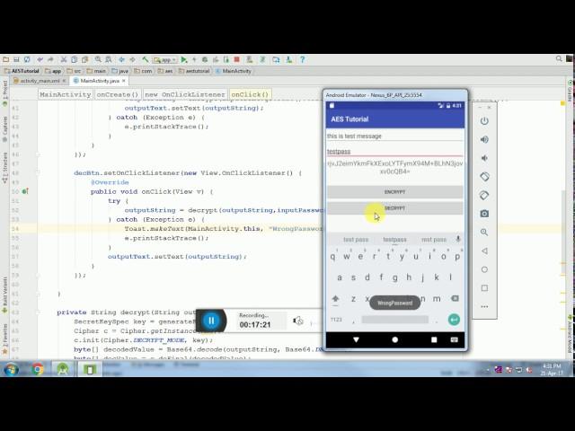 Password based Encryption / Decryption on Android with AES Algorithm