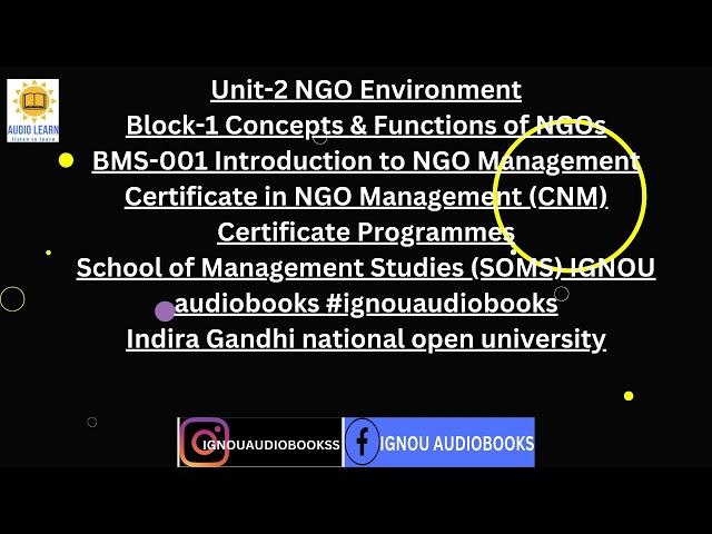 Unit-2 NGO Environment Block-1 BMS 001 CNM SOMS #ignou #ignouexam  #nongovernmentalorganization