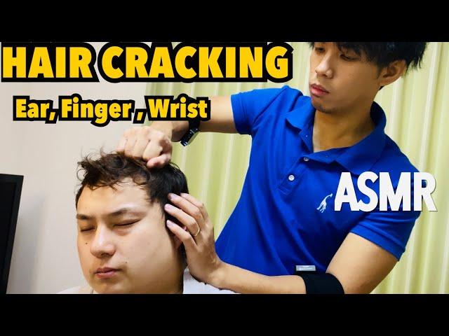 【ASMR】Relaxing Hair Cracking Massage / Head, Arm and Shoulder