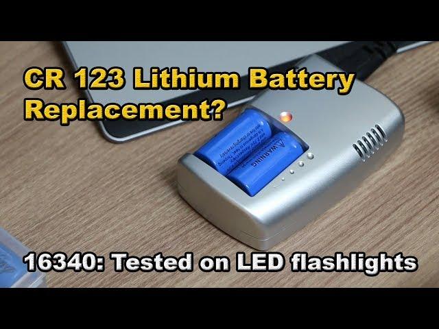 16340 rechargeable lithium ion batteries tested on LED flashlights