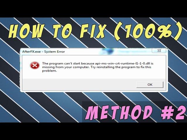 api-ms-win-crt-runtime-l1-1-0.dll is missing Fix | Method #2