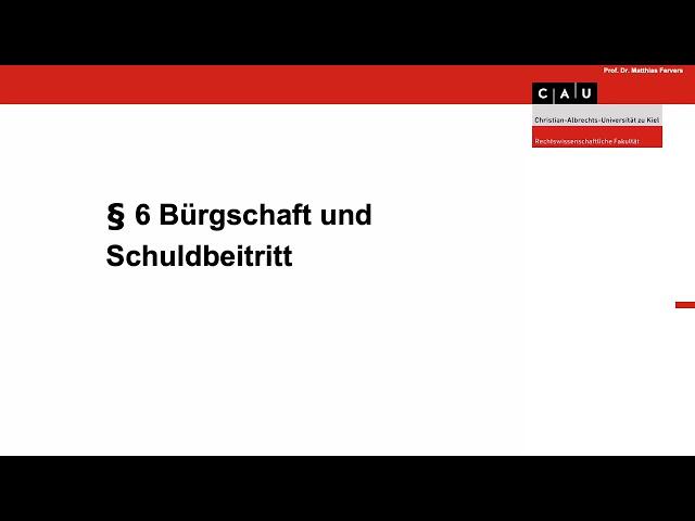 Schuldrecht BT – Folge 18 (Bürgschaft: Theoretischer Teil)