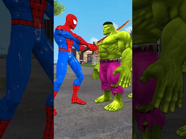 Siêu nhân nhện️Spider Man sword vs Hulk #spiderman #hulk #sword