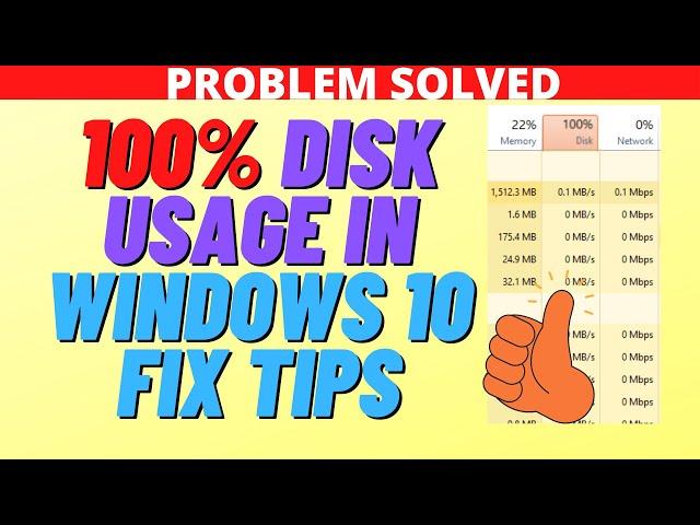 100% Disk Usage in Windows 10 Fix Tips